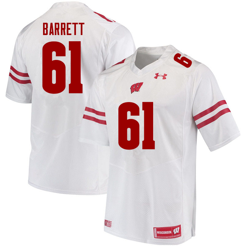 Wisconsin Badgers Men's #61 Dylan Barrett NCAA Under Armour Authentic White College Stitched Football Jersey FM40U46AY